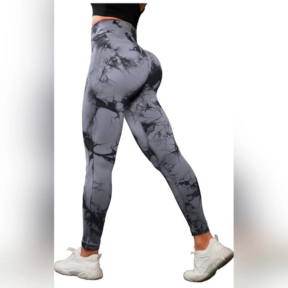 ovesport Pants - Tie Dye Seamless High Waisted Workout Leggings Scrunch Butt Lift Pants Large